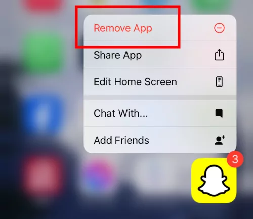 uninstall Snapchat app on iPhone