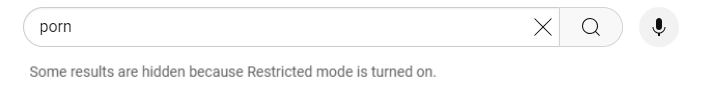 YouTube Restricted Mode result