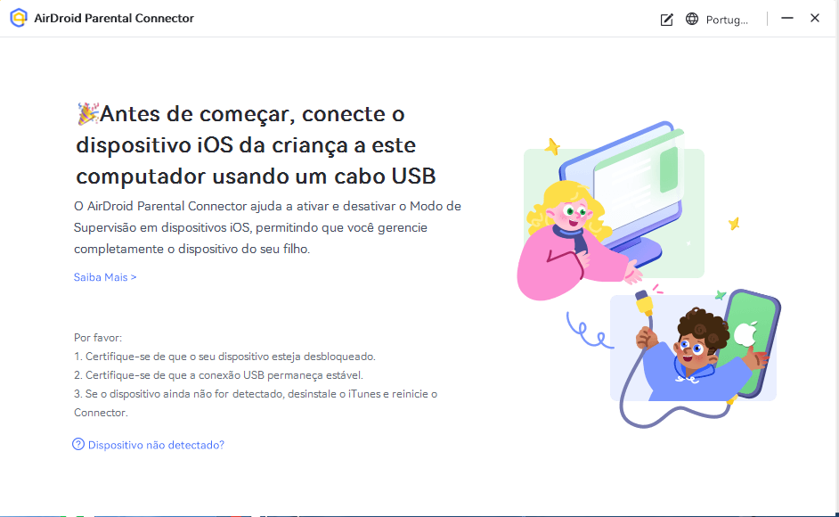 abra o airdroid parental connector