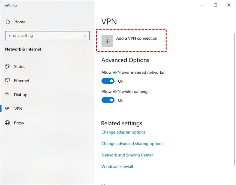 add a VPN connection