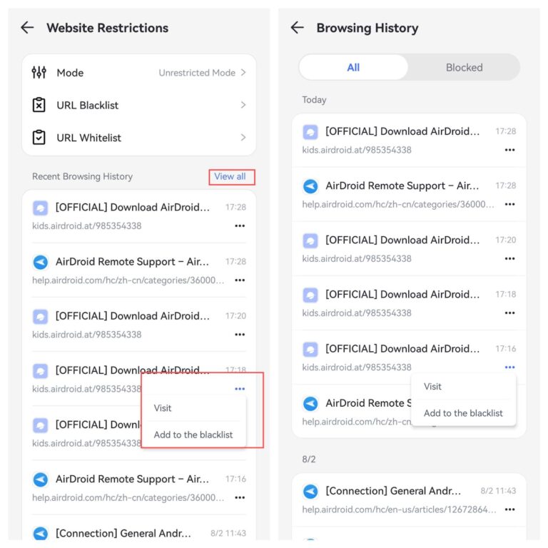 view browsing history