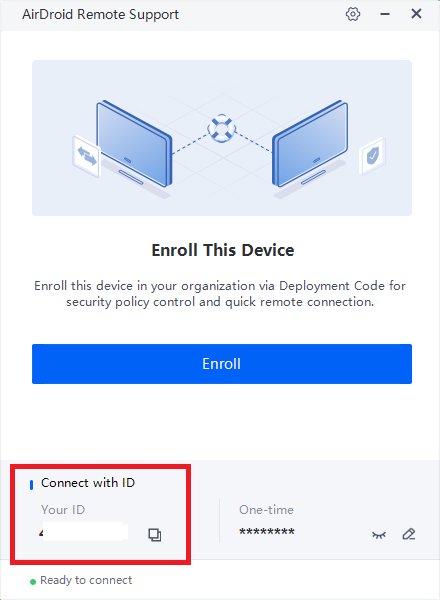 AirDroid Remote Support Connection ID