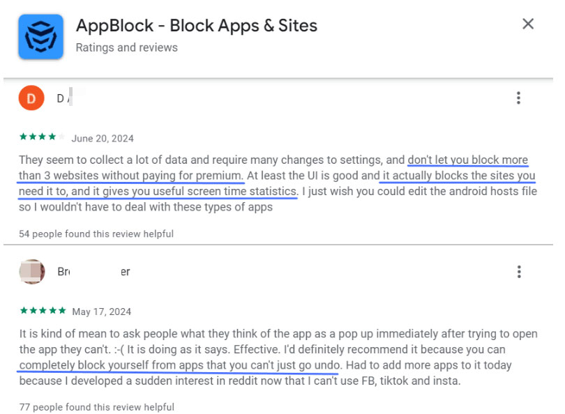 AppBlock顧客レビュー