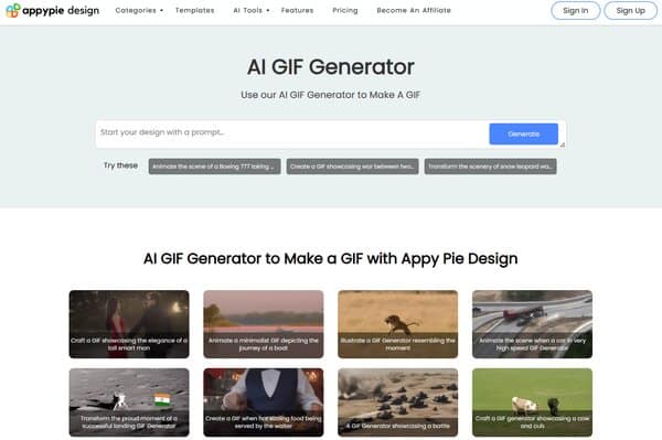 Appy Pie AI GIF Generator