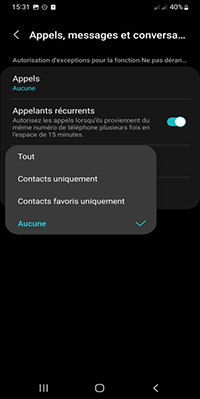 Sélectionnez Puis Autorisez Les Notifications Personnalisées Lorsque Ne Pas Déranger De Votre Appareil Est Activé