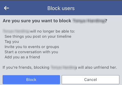 block suspicious users on Facebook