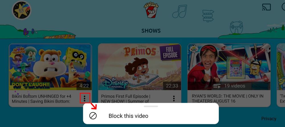 Bloquear vídeo do YouTube Kids