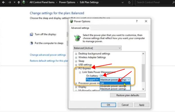 change power plan settings