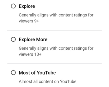 Choose a content setting 