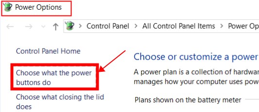 choose what power buttons do