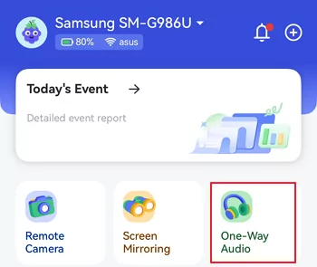 tap one way audio AirDroid