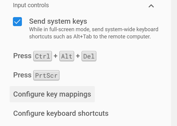 configure key mappings