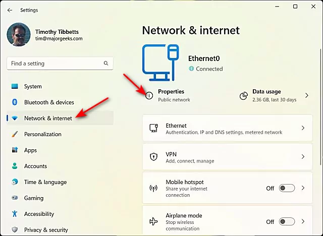 network status