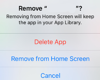 delete app on iPhone