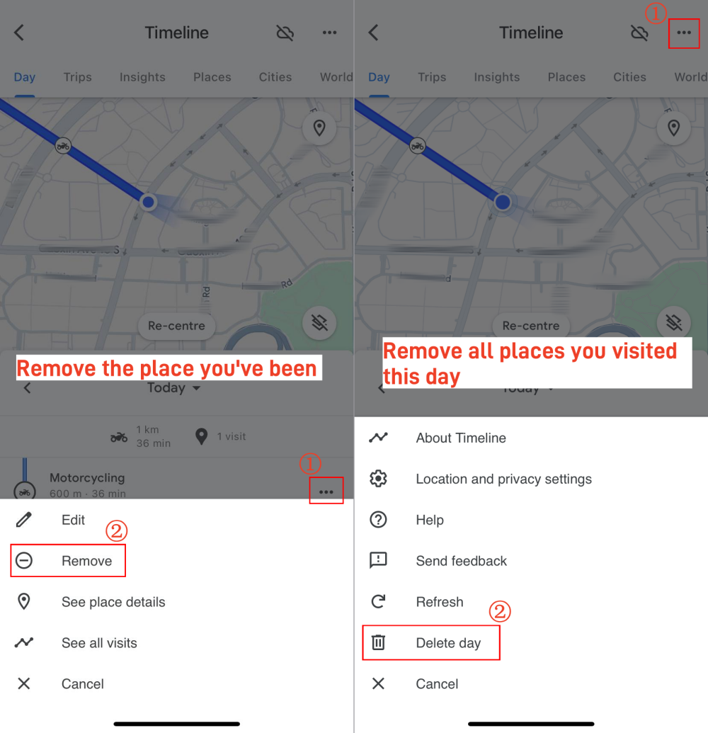 delete Google Maps location history