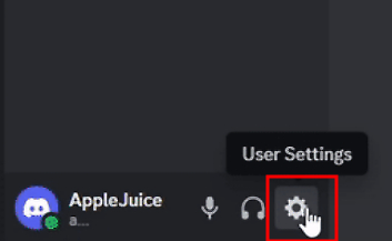 tap Discord settings button