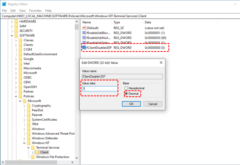 edit udp value