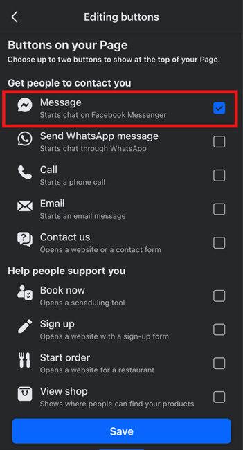 add Messenger for Facebook Page