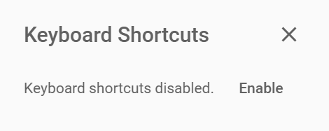 enable shortcut keys