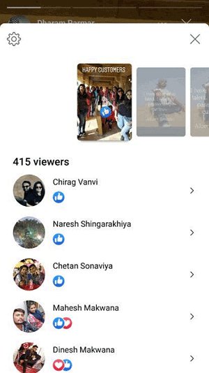 Facebook Stories viewers