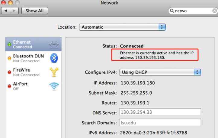 finding LAN ID on Mac