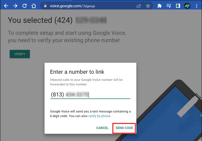 Google Voice virual number