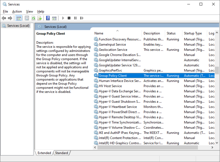 locate group policy client