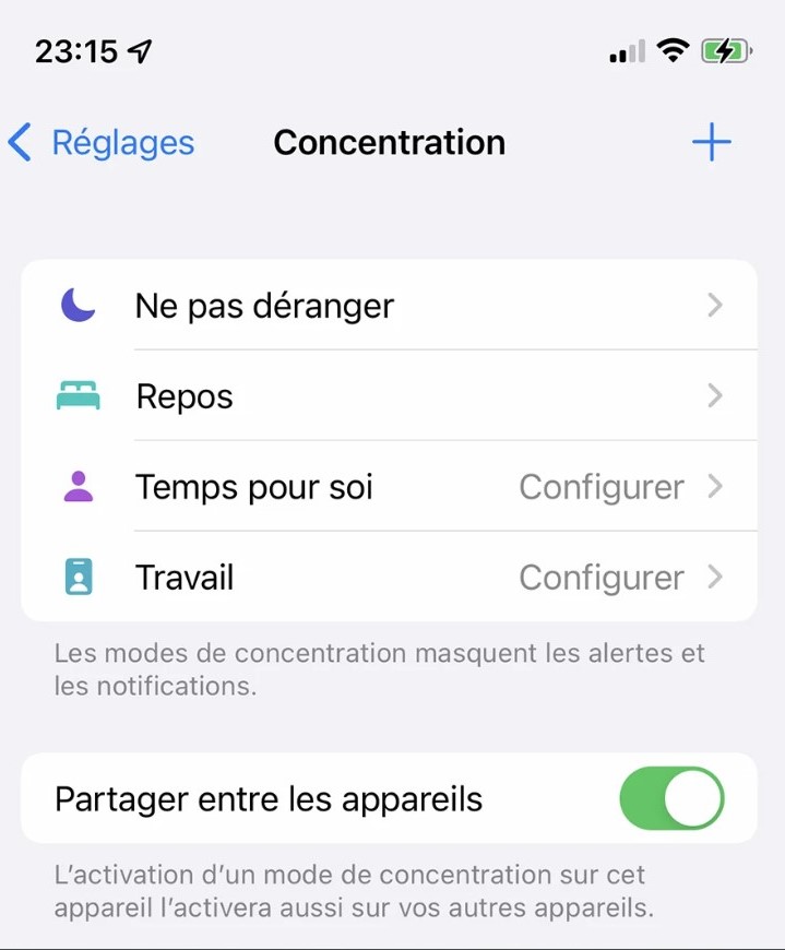 Désactivez Partager entre les appareils sur iPhone