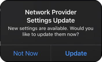 network settings update on iPhone