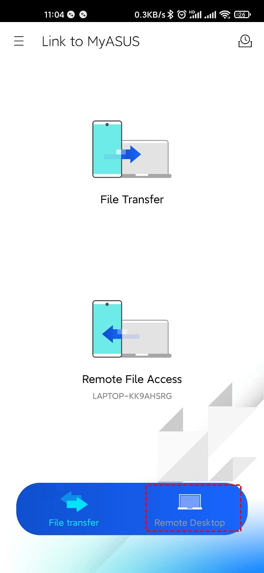 link to MyASUS remote desktop