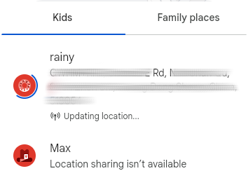 location on Family Link