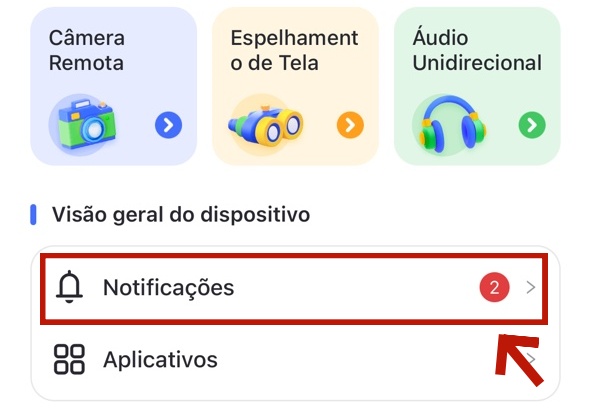 toque em notificações