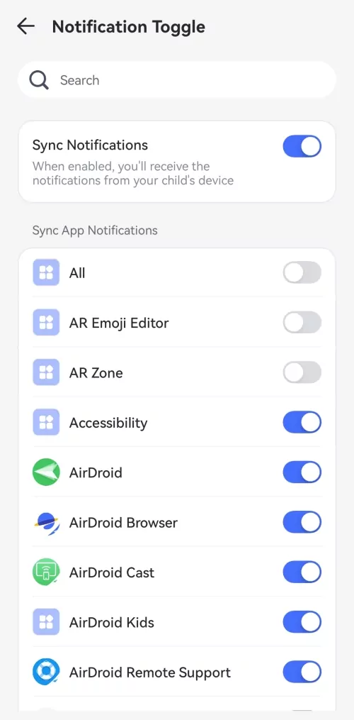 customize apps to sync notifications