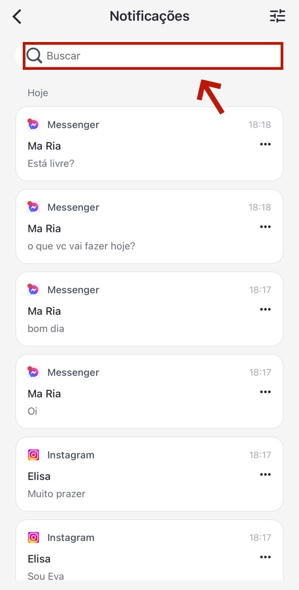 notificações de apps