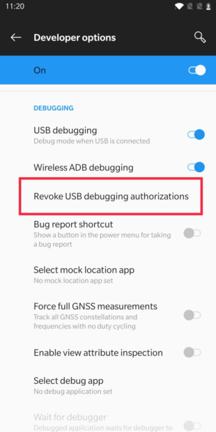 revoke usb debugging