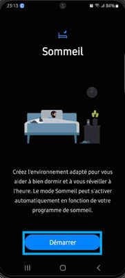 Démarrer mode sommeil Samsung