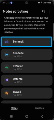 Mode sommeil Samsung