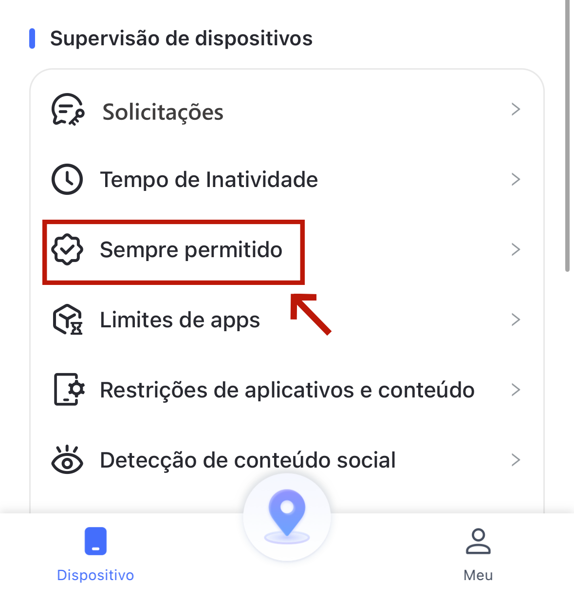 sempre permitido para android