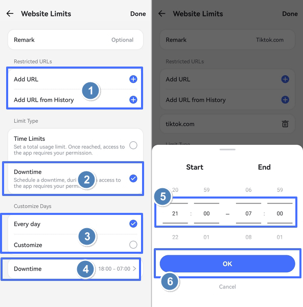 set downtime for websites