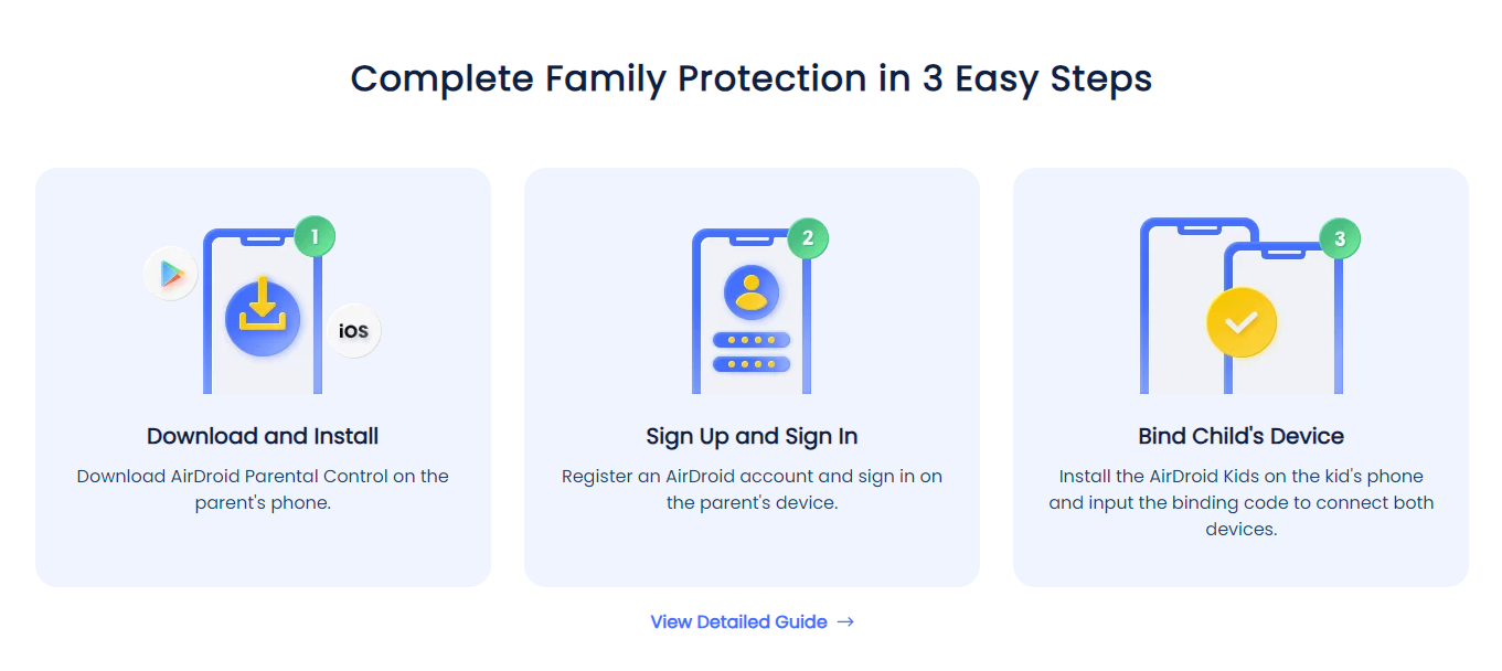 set up guide AirDroid Parental Control