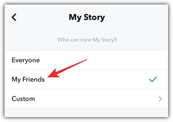 set up who can check your story on Snapchat