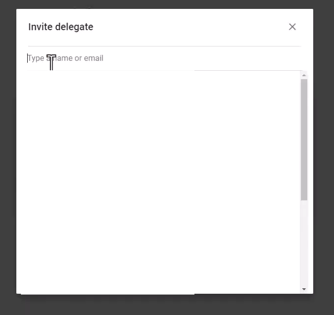 send delegation access to share Google contacts