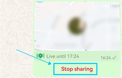 Arrêter le partage de la localisation en direct sur WhatsApp