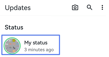 tap on My Status on WhatsApp Android