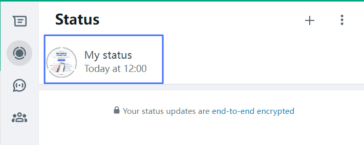 tap on My Status on WhatsApp web 