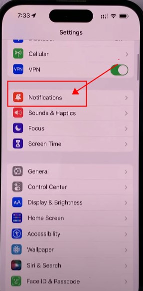 tap on notifications