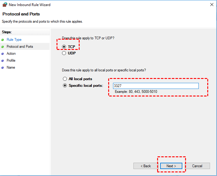 tcp settings