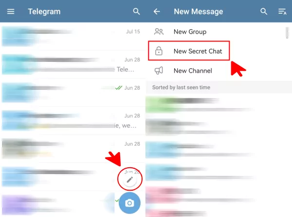 new secret chat on Telegram