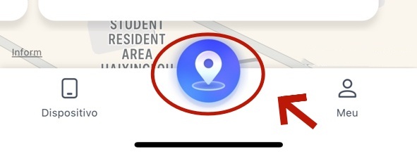 toque no ícone de localização gps