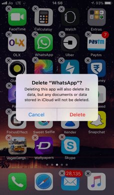 uninstall whatsapp